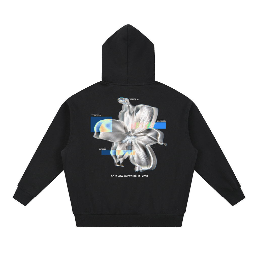 IN DUE TIME boxy fit fleece hoodie
